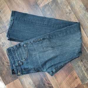 DSTLD Medium Wash Blue Denim Straight Raw Jeans, Size 30x34